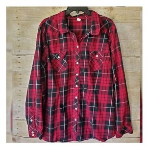 Torrid Buffalo Plaid Button Up Shirt- GUC -3X